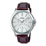 CASIO ANALOG MTP-V300L-7AUDF-P BROWN LEATHER MEN WATCH