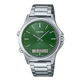 Casio General MTP-VC01D-3EUDF Green Dial Stainless Steel Men's Watch