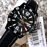 CASIO GENERAL MTP-VD01BL-1BVUDF BLACK LEATHER MEN'S WATCH