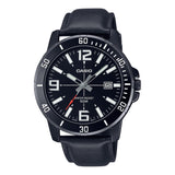 CASIO GENERAL MTP-VD01BL-1BVUDF BLACK LEATHER MEN'S WATCH