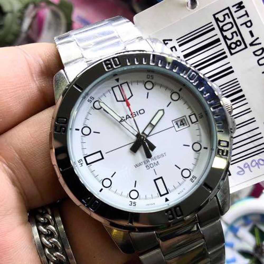 CASIO GENERAL MTP-VD01D-7EVUDF SILVER STAINLESS STEEL MEN'S WATCH - H2 Hub Watches