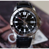 Casio General Black Leather Strap Unisex Watch MTP-VD01L-1EVUDF-P