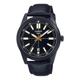 Casio General Analog Black Leather Strap Men Watch MTP-VD02BL-1EUDF-P