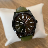 CASIO ANALOG MTP-VD02BL-3EUDF GREEN LEATHER MEN WATCH