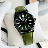CASIO ANALOG MTP-VD02BL-3EUDF GREEN LEATHER MEN WATCH