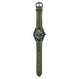CASIO ANALOG MTP-VD02BL-3EUDF GREEN LEATHER MEN WATCH