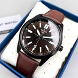 CASIO GENERAL MTP-VD02BL-5EUDF RED LEATHER MEN'S WATCH