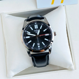 CASIO GENERAL MTP-VD02L-1EUDF-P BLACK LEATHER MEN WATCH