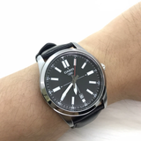 CASIO GENERAL MTP-VD02L-1EUDF-P BLACK LEATHER MEN WATCH