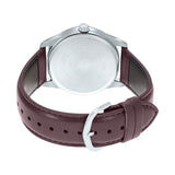 Casio General White Dial Bordeaux Leather Strap Unisex Watch MTP-VD03L-5AUDF-P