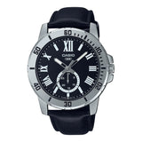 CASIO GENERAL MTP-VD200L-1BUDF-P BLACK LEATHER MEN WATCH