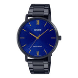 CASIO GENERAL MTP-VT01B-2BUDF BLUE DIAL BLACK STAINLESS STEEL MEN'S WATCH