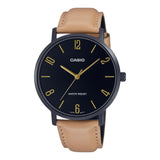 CASIO GENERAL MTP-VT01BL-1BUDF-P BROWN LEATHER MEN WATCH