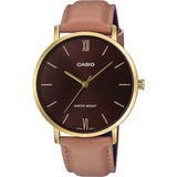 CASIO GENERAL MTP-VT01BL-5BUDF-P LEATHER MEN WATCH