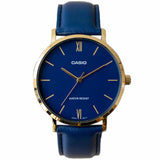 CASIO GENERAL MTP-VT01GL-2B2UDF QUARTZ BLUE LEATHER MEN'S WATCH