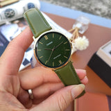 CASIO GENERAL MTP-VT01GL-3BUDF GREEN LEATHER MEN'S WATCH