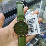 CASIO GENERAL MTP-VT01GL-3BUDF GREEN LEATHER MEN'S WATCH