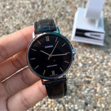 Casio General Black Dial And Leather Strap Unisex Watch MTP-VT01L-1BUDF-P