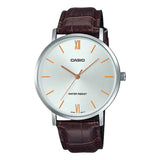 Casio General Brown Leather Strap Unisex Watch MTP-VT01L-7B2UDF-P