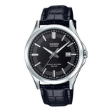 CASIO GENERAL MTS-100L-1AVDF-P BLACK LEATHER MEN WATCH