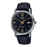 CASIO GENERAL MTS-110L-1AVDF-P BLACK LEATHER MEN WATCH