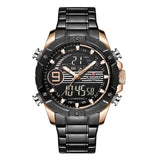 NAVIFORCE NF9146S RG/B BLACK STAINLESS STEEL MEN'S WATCH