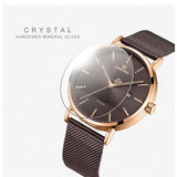 NAVIFORCE NF3008G RG/CE BROWN MESH STRAP MEN'S WATCH