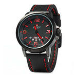 NAVIFORCE NF9028 B/B/R BLACK LEATHER MEN'S WATCH - H2 Hub Watches