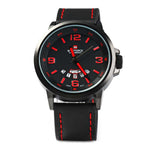 NAVIFORCE NF9028 B/B/R BLACK LEATHER MEN'S WATCH - H2 Hub Watches