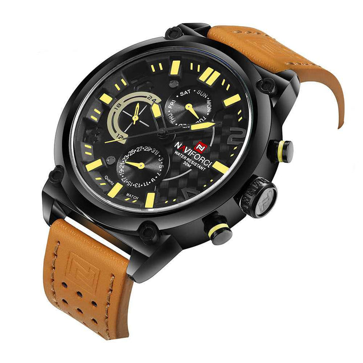 NAVIFORCE NF9068L B/Y/BN MEN'S CHRONOGRAPH WATCH - H2 Hub Watches