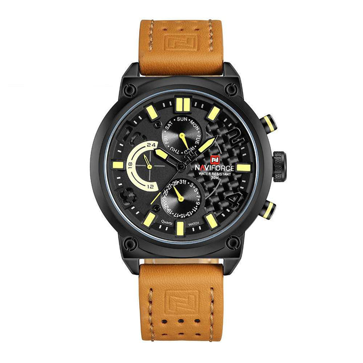 NAVIFORCE NF9068L B/Y/BN MEN'S CHRONOGRAPH WATCH - H2 Hub Watches