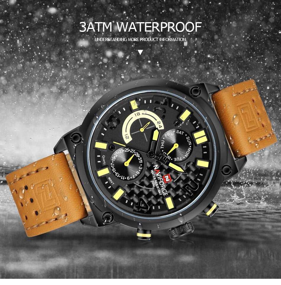 NAVIFORCE NF9068L B/Y/BN MEN'S CHRONOGRAPH WATCH - H2 Hub Watches