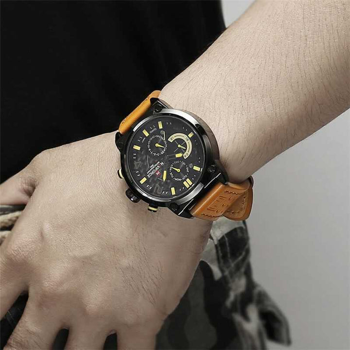 NAVIFORCE NF9068L B/Y/BN MEN'S CHRONOGRAPH WATCH - H2 Hub Watches