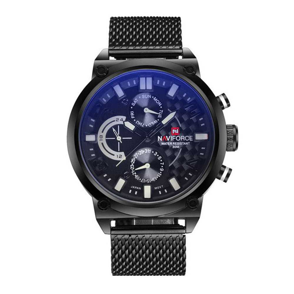NAVIFORCE NF9068S B/W/B MEN'S CHRONOGRAPH WATCH - H2 Hub Watches