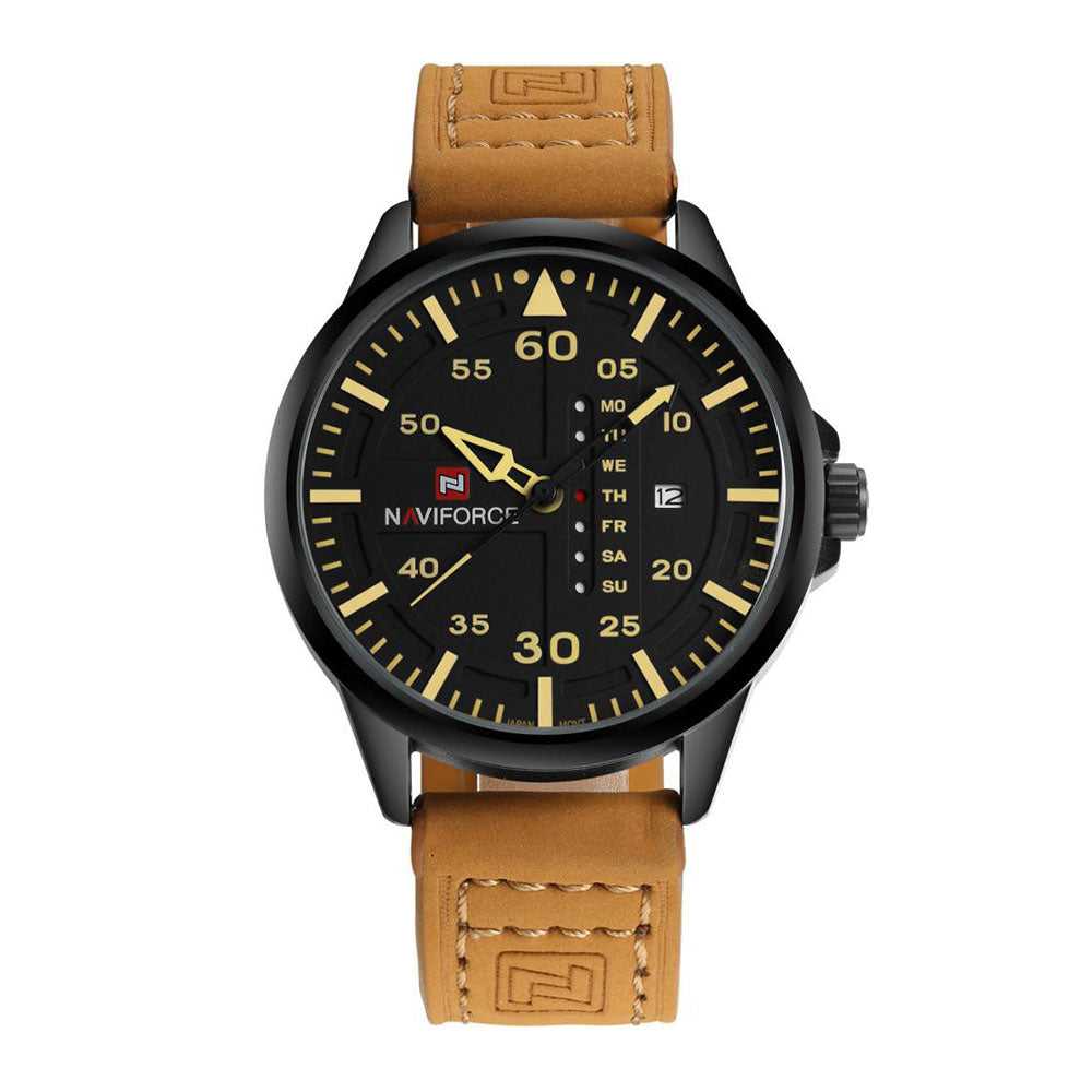 NAVIFORCE NF9074-B-Y-BN MEN'S ANALOG WATCH - H2 Hub Watches