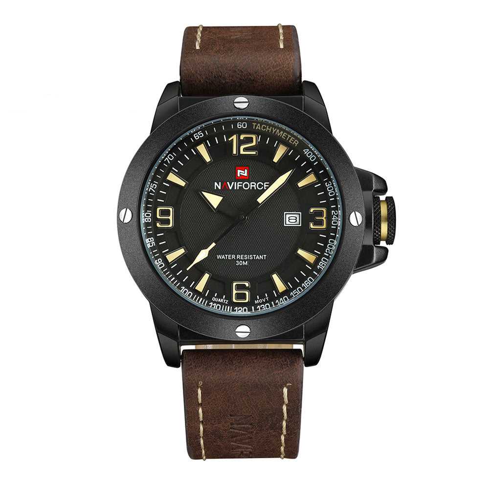 NAVIFORCE NF9077-B-Y-D.BN MEN'S ANALOG WATCH - H2 Hub Watches