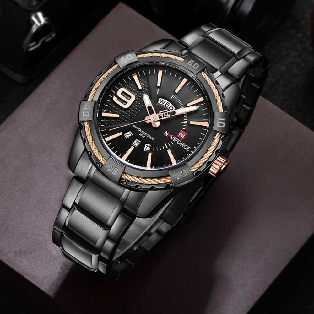 NAVIFORCE NF9117S B/RG MEN'S ANALOG WATCH - H2 Hub Watches