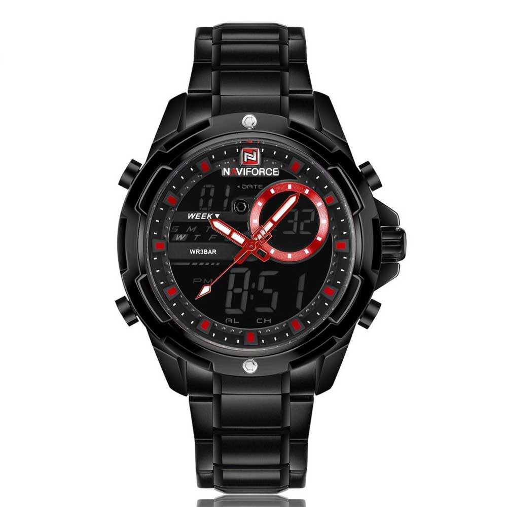 NAVIFORCE NF9120 B/B/R MEN'S WATCH - H2 Hub Watches