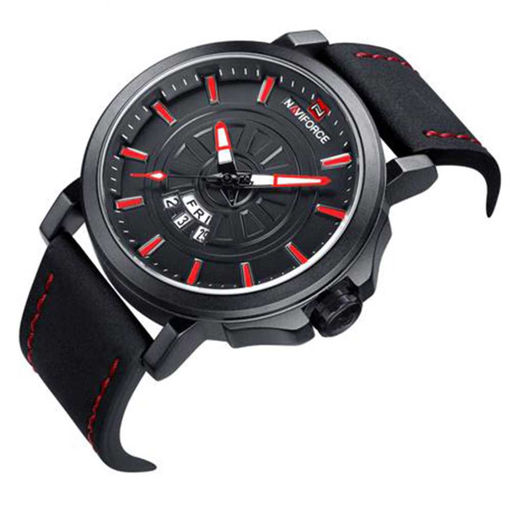 NAVIFORCE NF9125 B/R/B MEN'S ANALOG WATCH - H2 Hub Watches