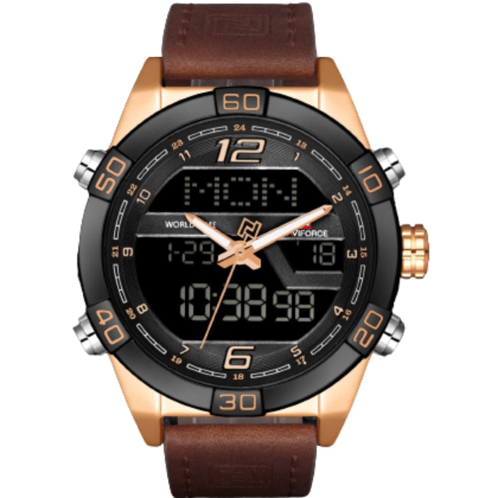 NAVIFORCE NF9128 RG/RG/D.BN MEN'S ANALOG/DIGITAL WATCH - H2 Hub Watches