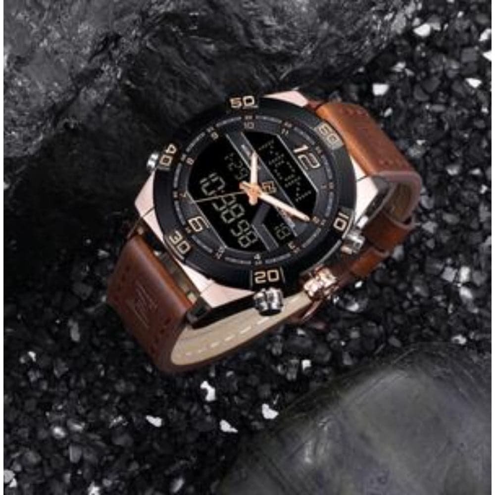 NAVIFORCE NF9128 RG/RG/D.BN MEN'S ANALOG/DIGITAL WATCH - H2 Hub Watches