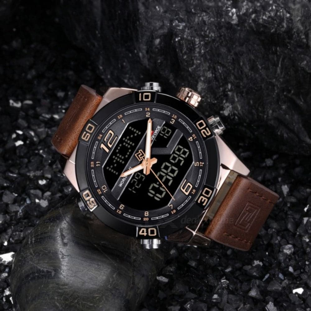 NAVIFORCE NF9128 RG/RG/D.BN MEN'S ANALOG/DIGITAL WATCH - H2 Hub Watches