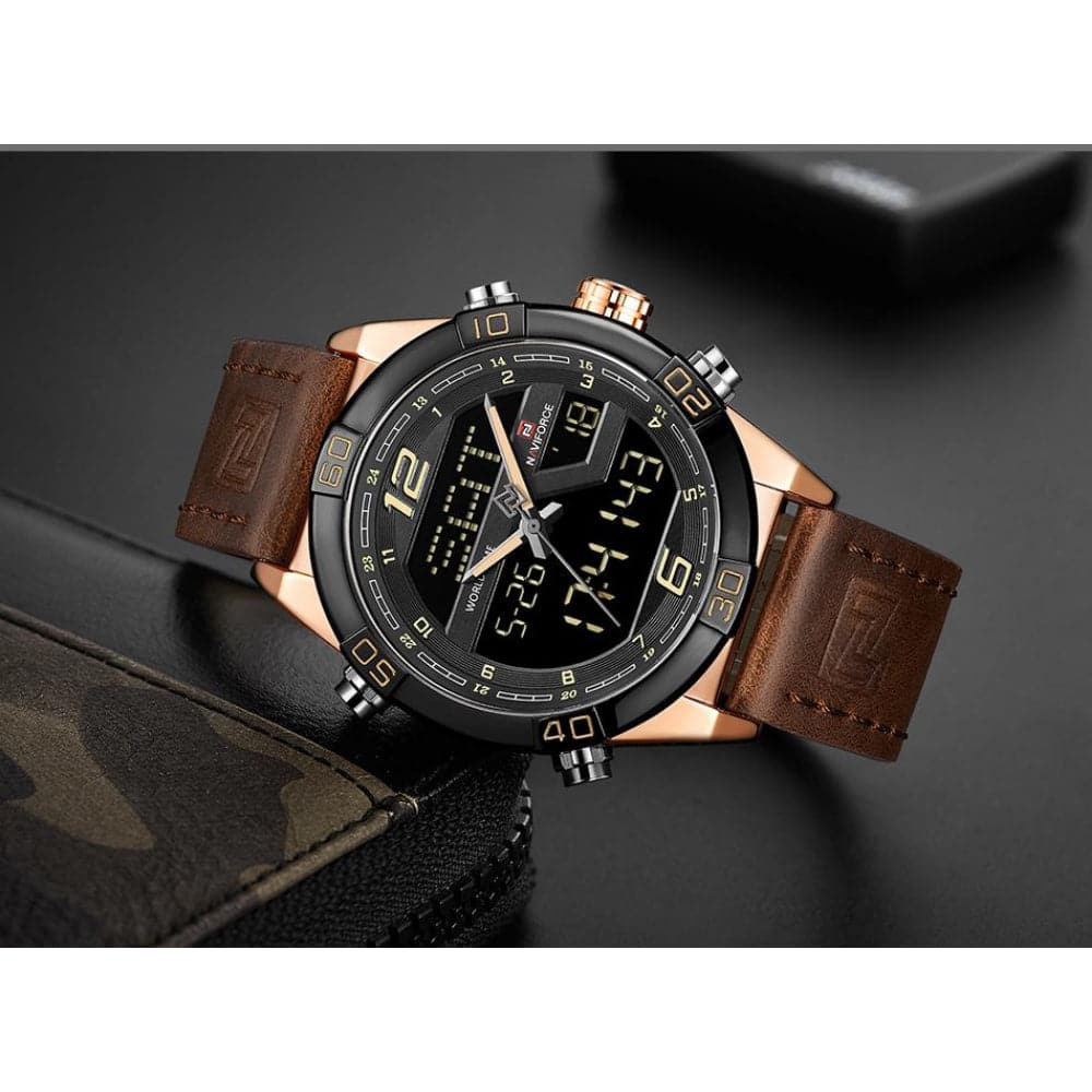 NAVIFORCE NF9128 RG/RG/D.BN MEN'S ANALOG/DIGITAL WATCH - H2 Hub Watches
