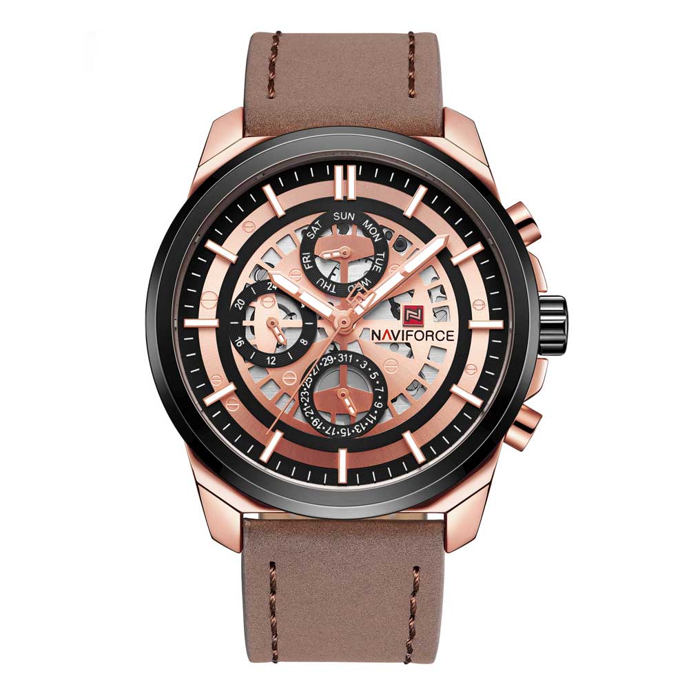 NAVIFORCE CHRONOGRAPH NF9129 RG/RG/D.BN MEN'S WATCH - H2 Hub Watches