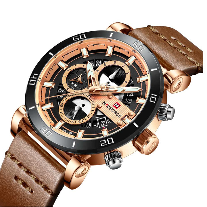 NAVIFORCE CHRONOGRAPH NF9131 RG/RG/D.BN MEN'S WATCH - H2 Hub Watches