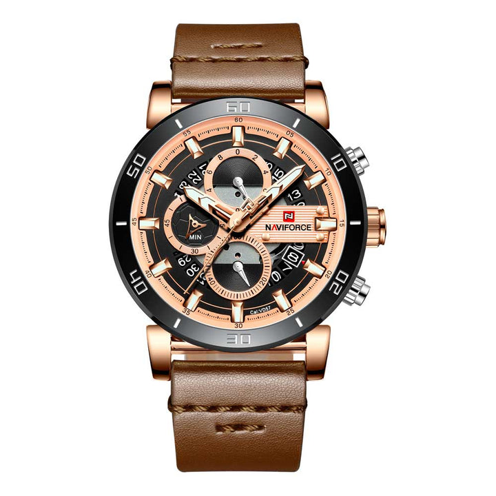 NAVIFORCE CHRONOGRAPH NF9131 RG/RG/D.BN MEN'S WATCH - H2 Hub Watches