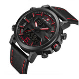NAVIFORCE NF9135 B/R/B MEN'S DIGITAL CASUAL WATCH - H2 Hub Watches