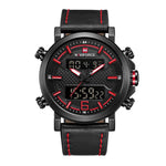 NAVIFORCE NF9135 B/R/B MEN'S DIGITAL CASUAL WATCH - H2 Hub Watches