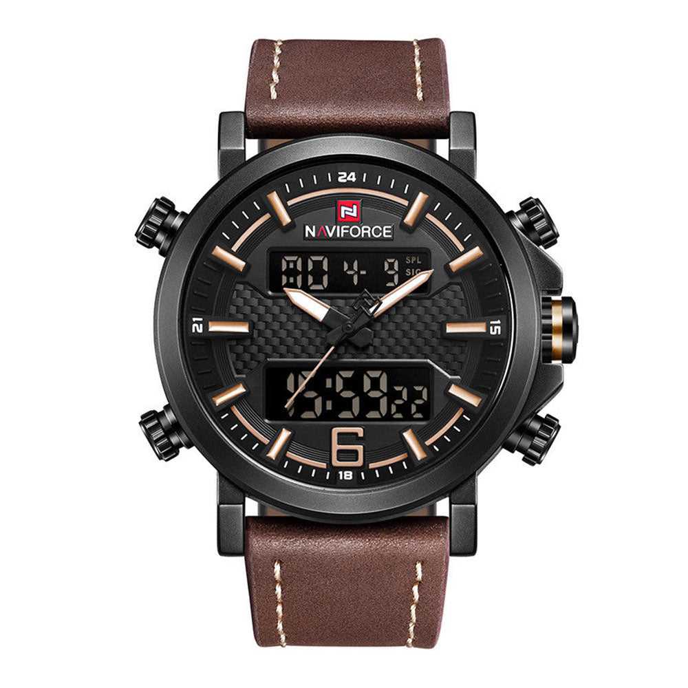 NAVIFORCE NF9135-B-Y-BN MEN'S DIGITAL CASUAL WATCH - H2 Hub Watches