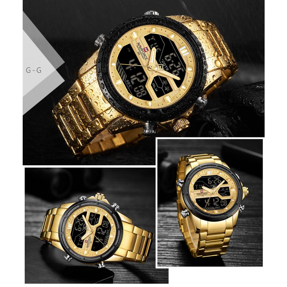 NAVIFORCE NF9138S G/G MEN'S ANALOG/DIGITAL WATCH - H2 Hub Watches